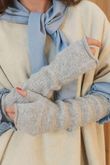 Octavia Fingerless Arm Warmer Gloves Grey